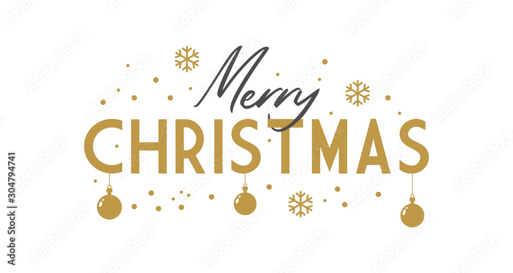 Fototapeta premium Merry Christmas vector text. Calligraphic Lettering design card template. Calligraphy Font style Banner for Xmas greeting card.