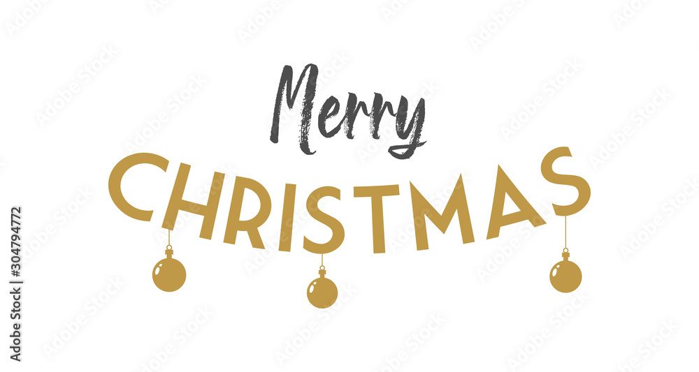 Fototapeta premium Merry Christmas vector text. Calligraphic Lettering design card template. Calligraphy Font style Banner for Xmas greeting card.