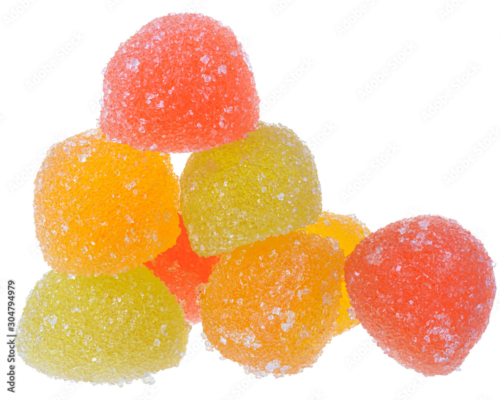 Heap multicolored candy isolated
