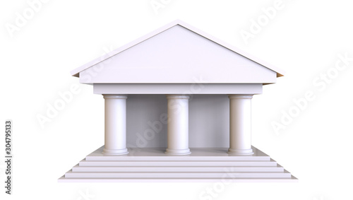 3d illustration of a bank isolated on white