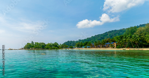 Besar, Perhentian Islands, Malaysia; 18-May-2019; The boat and the sea