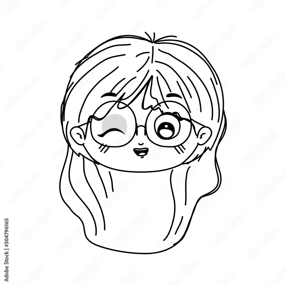 Fototapeta premium Isolated girl cartoon vector design