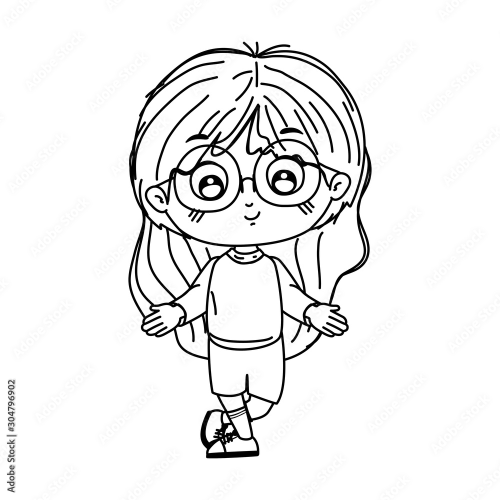 Isolated girl cartoon vector design Isolated girl cartoon vector design