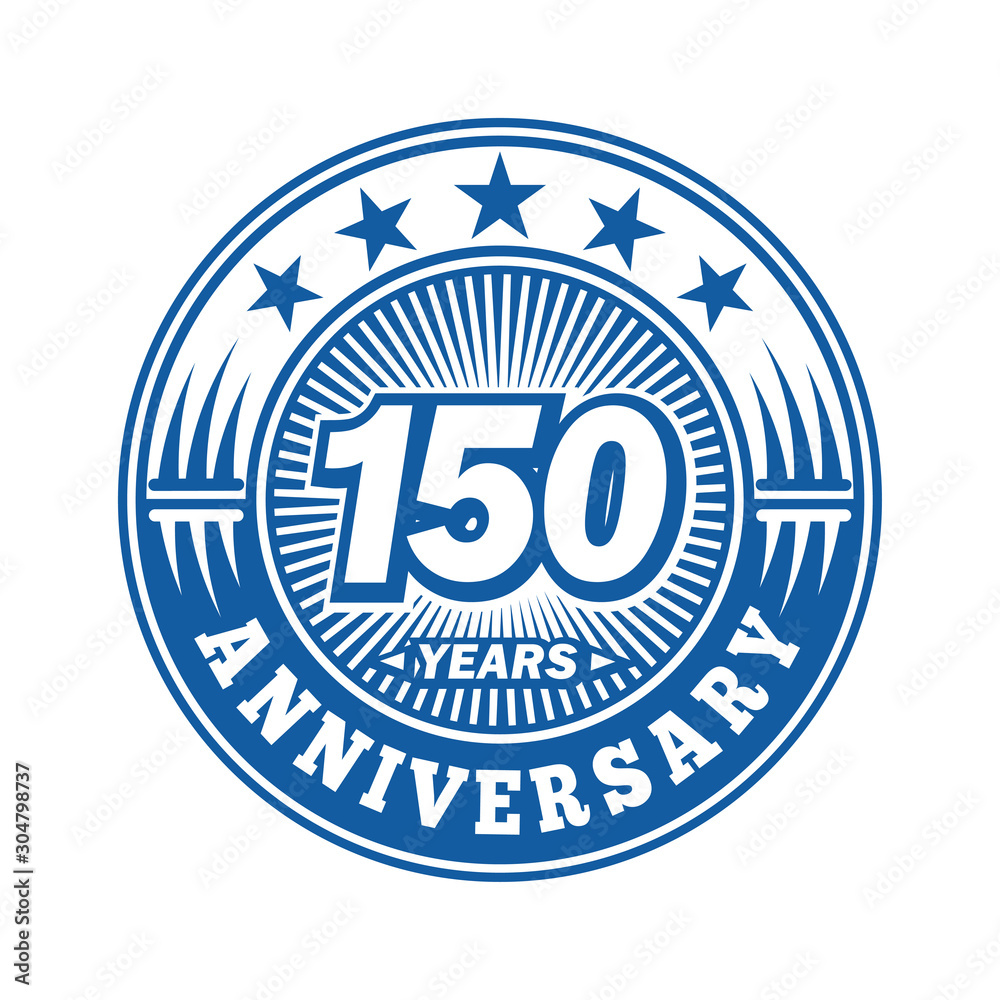 150 years logo. One hundred and fifty years anniversary celebration logo design. Vector and illustration.