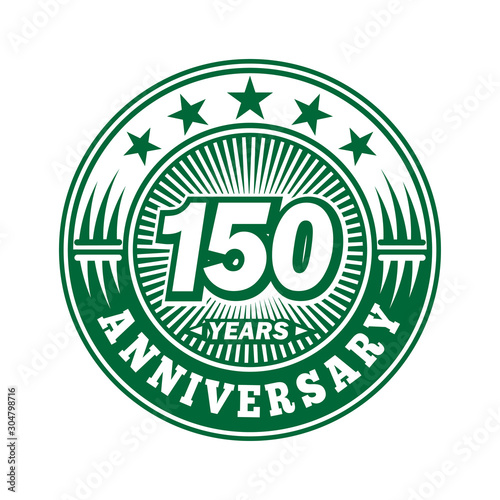 150 years logo. One hundred and fifty years anniversary celebration logo design. Vector and illustration.