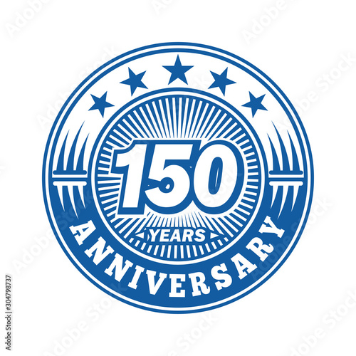 150 years logo. One hundred and fifty years anniversary celebration logo design. Vector and illustration.