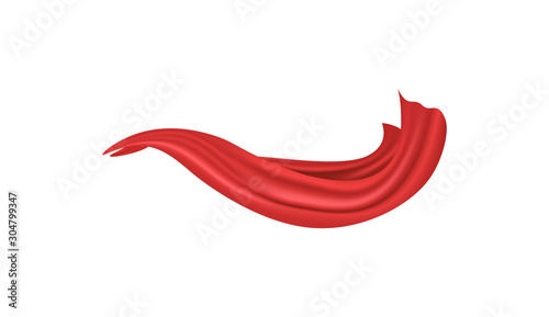 Red superhero cloak or cape realistic vector mockup illustration isolated. photo
