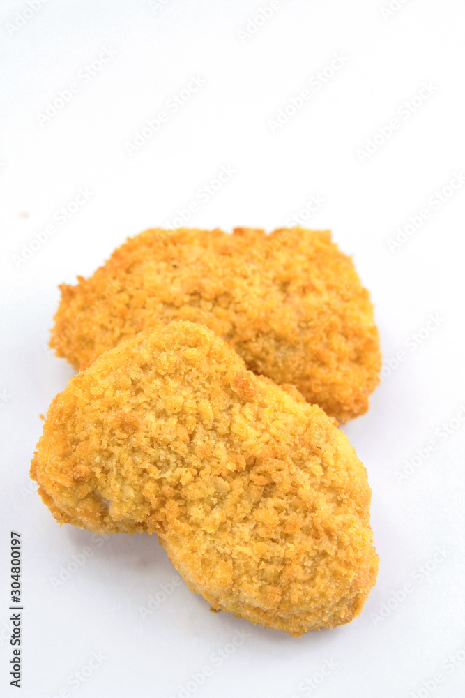 chicken nuggets on a white background chicken nuggets on a white background