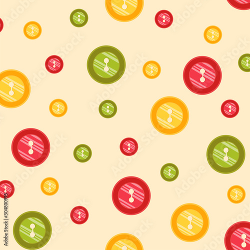 Seamless pattern with colorful textile buttons  photo