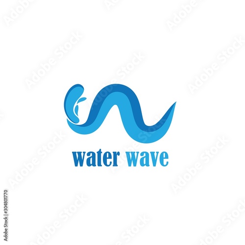 Fototapeta Naklejka Na Ścianę i Meble -  Water Wave symbol and icon Logo Template vector