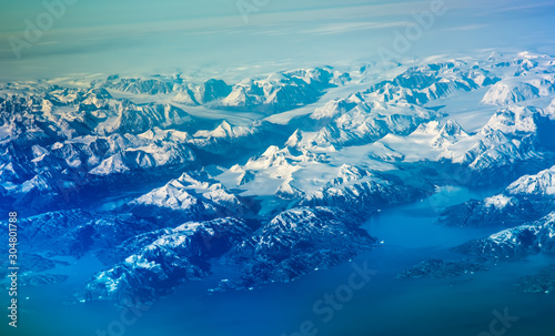 Aerial view of southern Greenland 