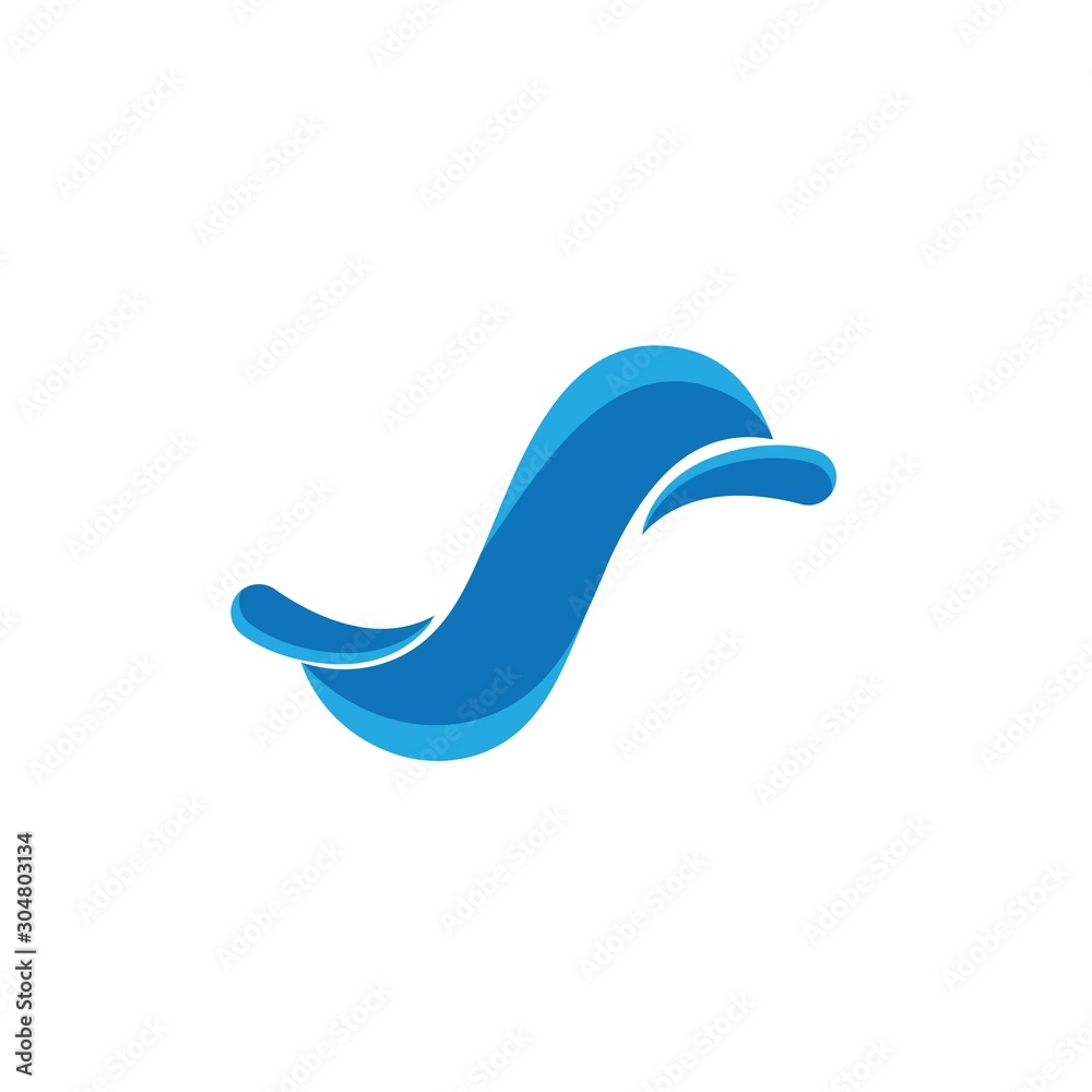 Obraz premium Water Wave symbol and icon Logo Template vector