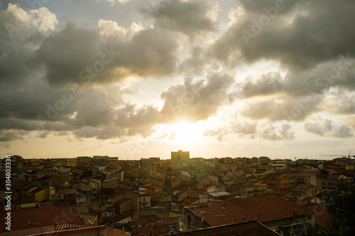 City view at sunset, buildings during golden hour , San Nicandro Garganico photo