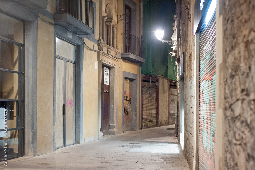 Foto reportaje: una noche en el Barrio Gótico. Barcelona. España. Noviembre 2019