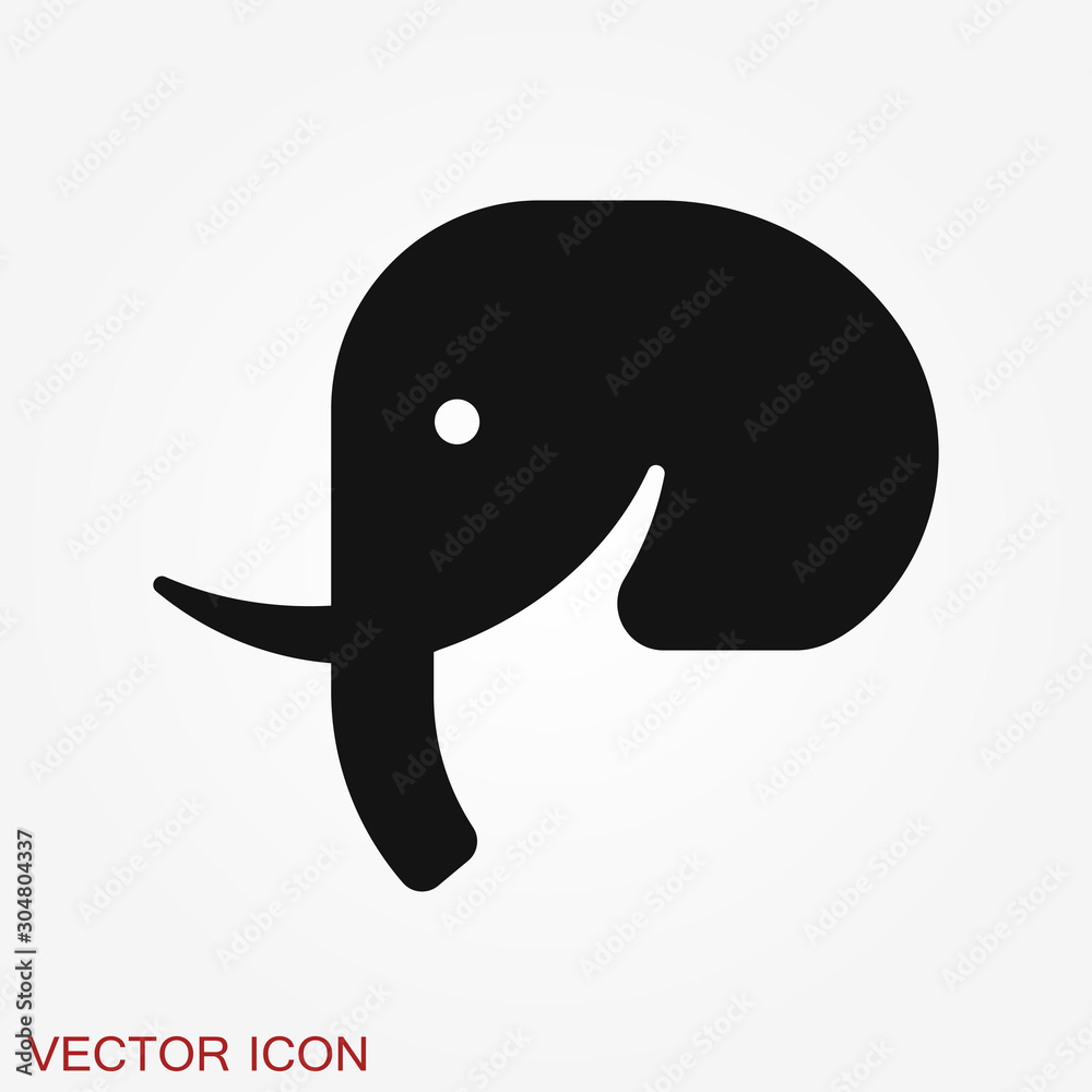Naklejka premium Elephant icon, vector logo line art illustration