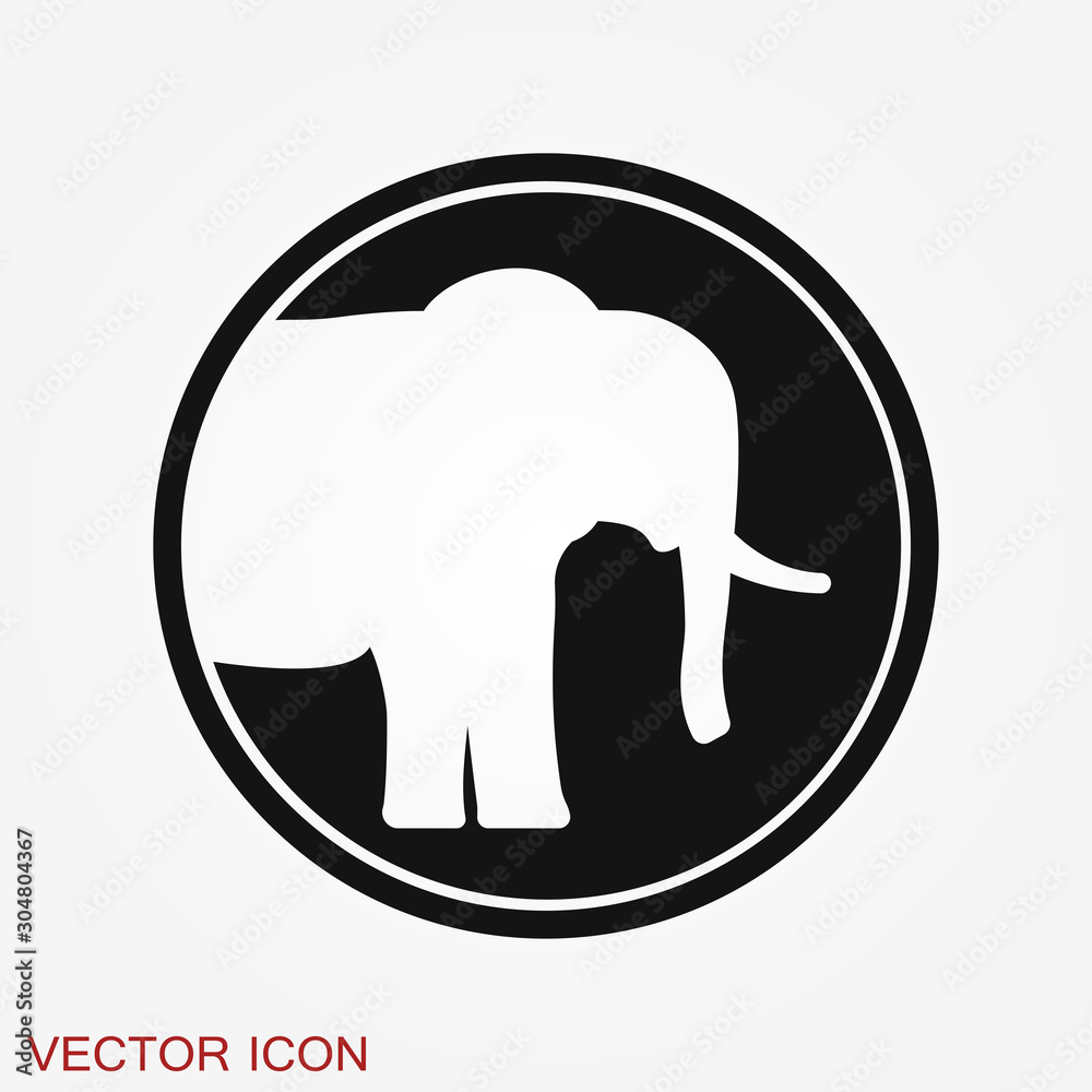 Elephant icon, vector logo line art illustration Elephant icon, vector logo line art illustration