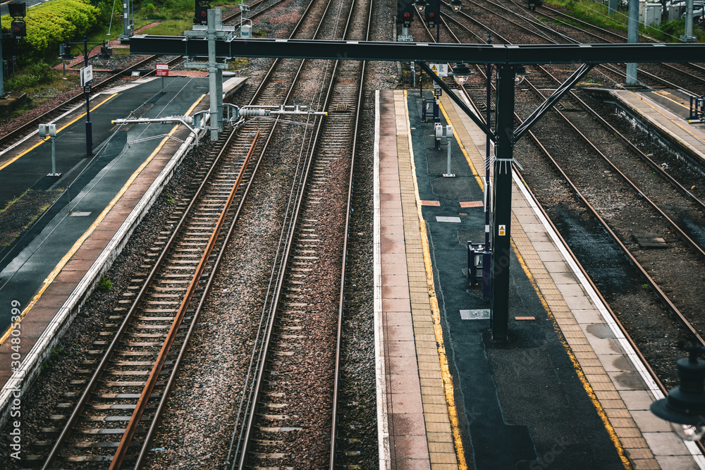 Fototapeta premium railway in the city