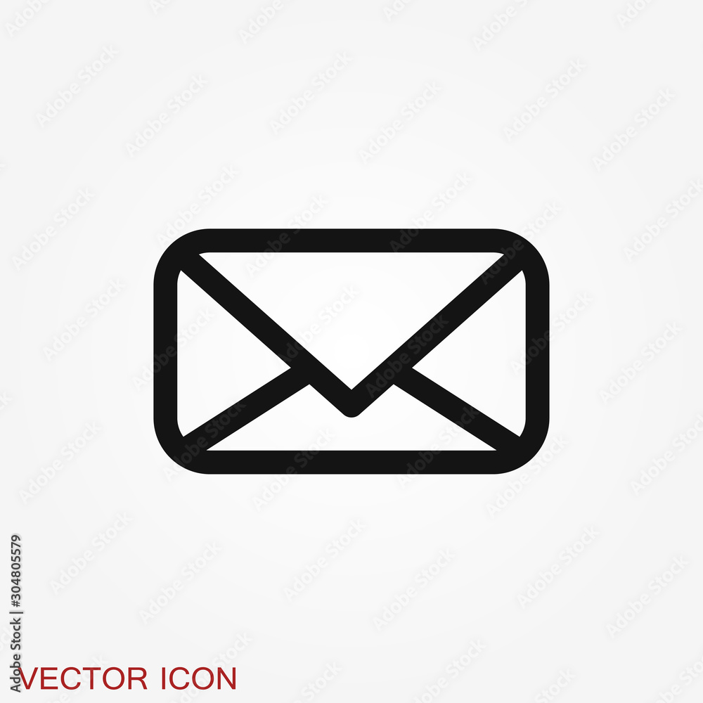 Envelope icon, vector mail envelope and letter symbol Envelope icon, vector mail envelope and letter symbol