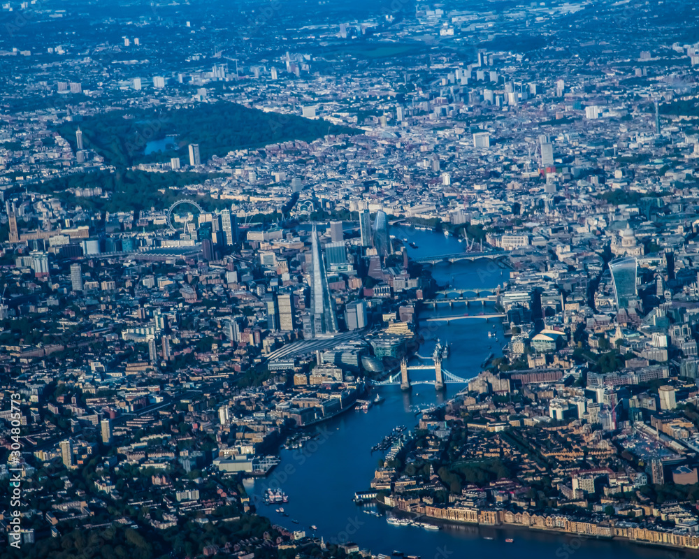 an aerial view of the city of London 