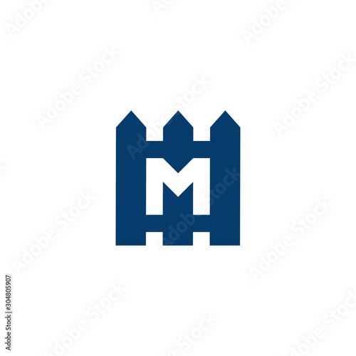 Fence letter M logo design inspiration logo - vector