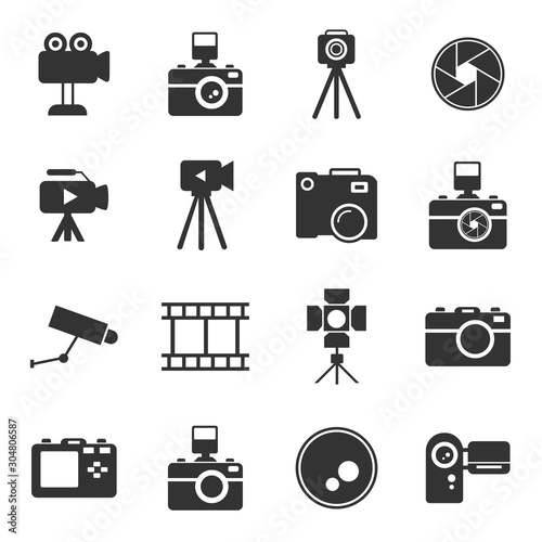 camera, action camera, lens icon vector design symbol