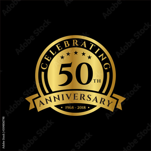 50 th Anniversary celebrations emblems vector , anniversary template design for web, game ,Creative poster, booklet, leaflet, flyer, magazine, invitation card and other us