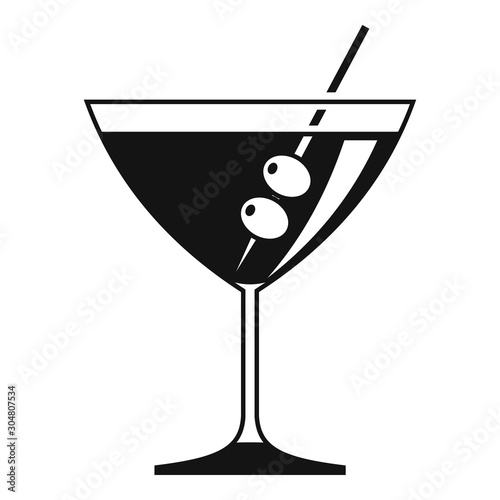 Olive cocktail icon. Simple illustration of olive cocktail vector icon for web design isolated on white background