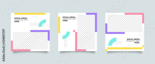 Modern promotion square web banner for social media mobile apps. Elegant sale and discount promo backgrounds for digital marketing