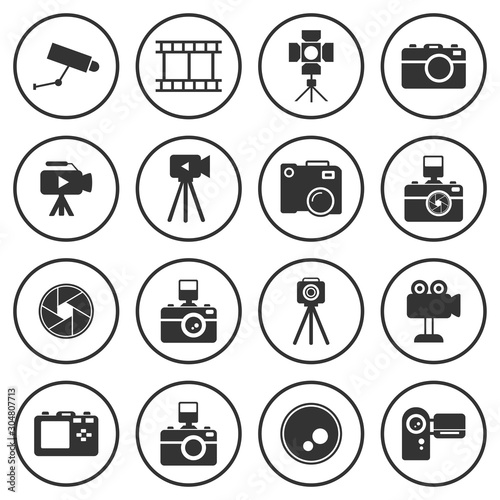 camera, action camera, lens icon vector design symbol