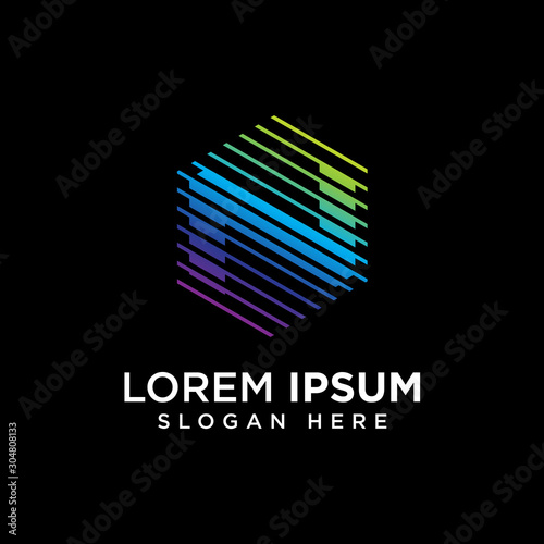 geometrical letter n logo template vector