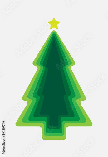 Christmas tree on white background.