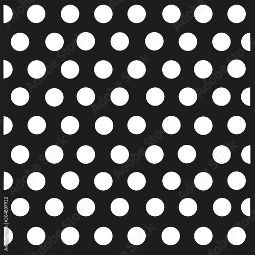  Polka white dots on black background