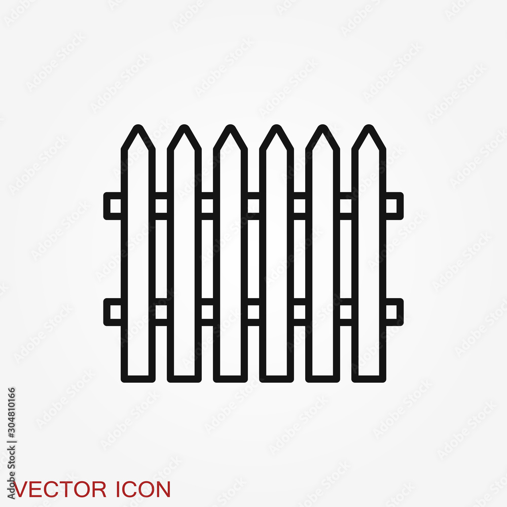 Fence icon, modern minimal flat design style Fence icon, modern minimal flat design style
