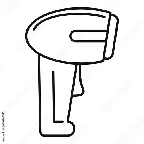 Laser barcode scanner icon. Outline laser barcode scanner vector icon for web design isolated on white background