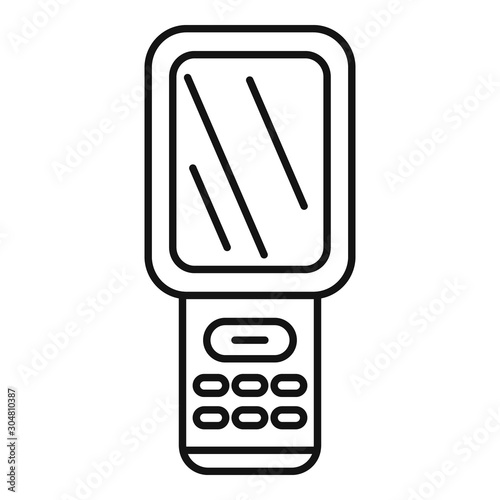 Barcode scanner monitor icon. Outline barcode scanner monitor vector icon for web design isolated on white background