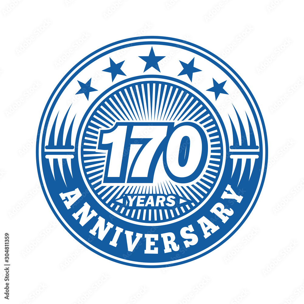 170 years logo. One hundred and seventy years anniversary celebration logo design. Vector and illustration. 170 years logo. One hundred and seventy years anniversary celebration logo design. Vector and illustration.