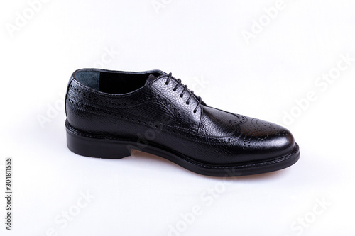 black leather shoes