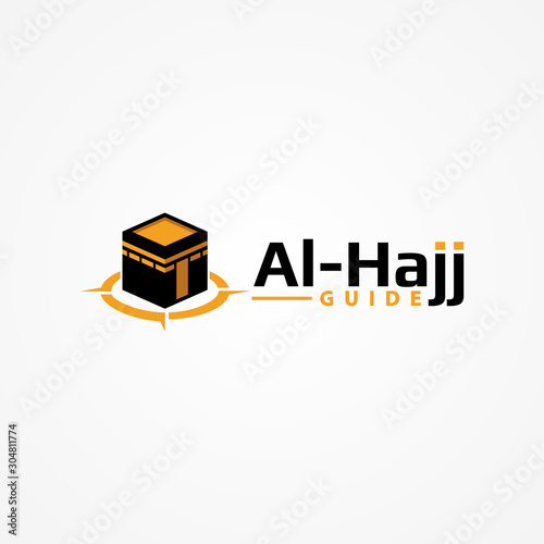 Mecca logo vector, Al hajj guide symbol vector