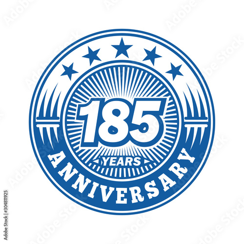 185 years logo. One hundred and eighty-five years anniversary celebration logo design. Vector and illustration.