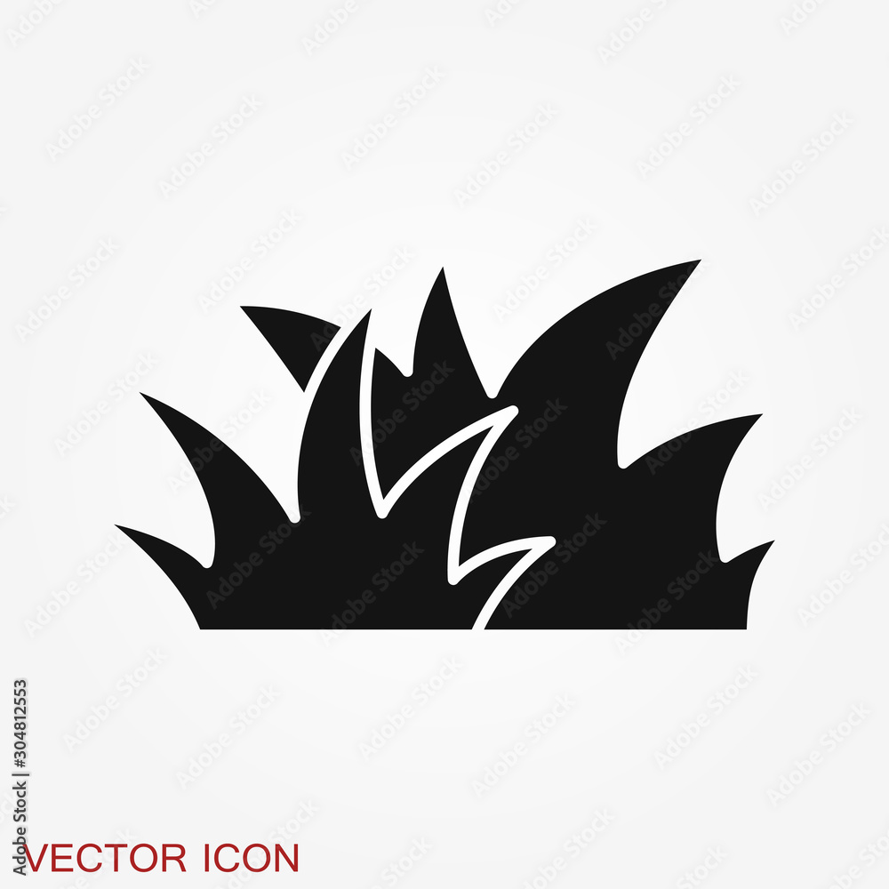 Grass icon, eco symbol of grass. Vector illustration