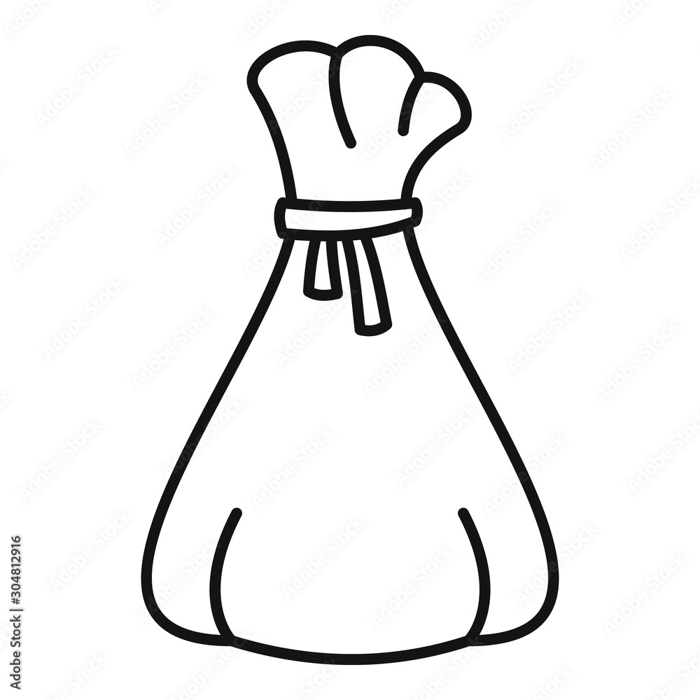 Canvas sack icon. Outline canvas sack vector icon for web design isolated on white background Canvas sack icon. Outline canvas sack vector icon for web design isolated on white background