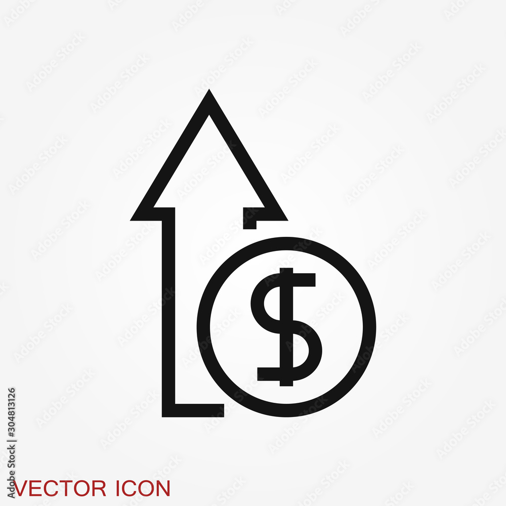 Growth icon, business infographic icon, vector growth symbol Growth icon, business infographic icon, vector growth symbol