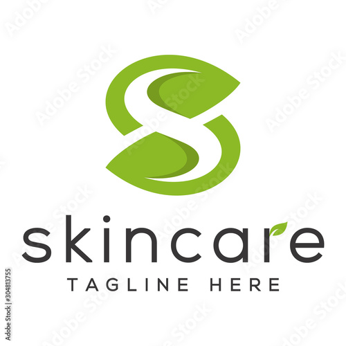 letter S skincare logo design template vector