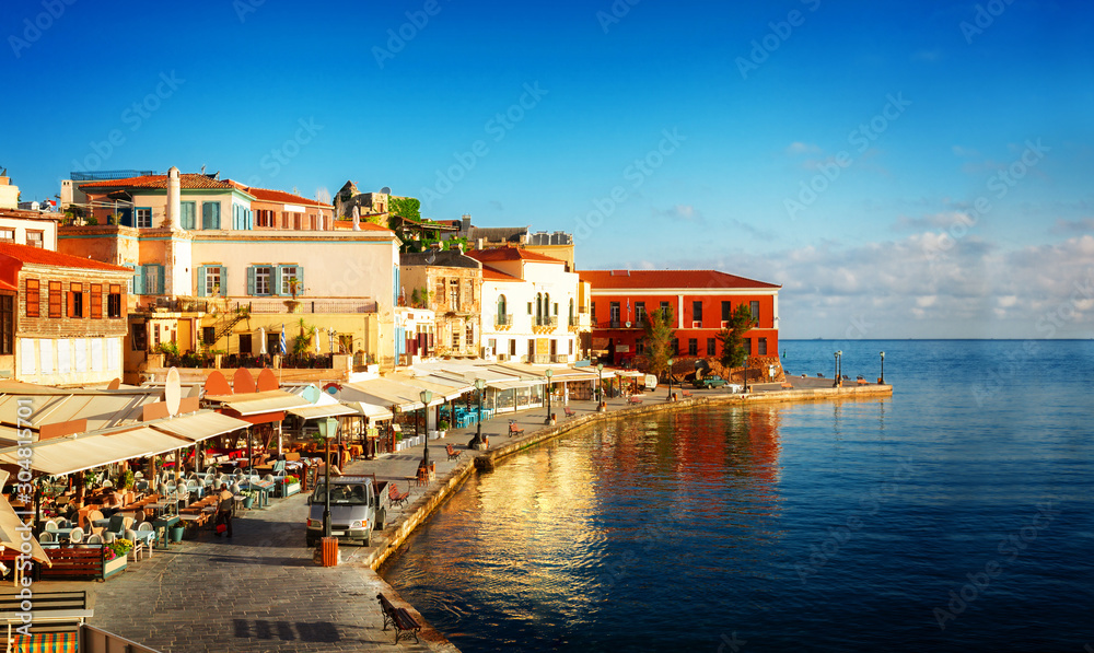 Obraz premium habour of Chania, Crete, Greece