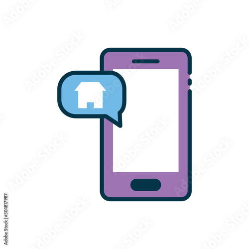 Smartphone of smart home vector design