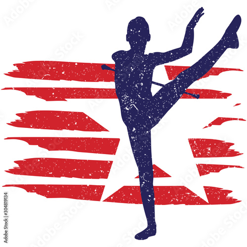 Baton Twirling    flag, American Flag, Fourth of July, 4th of July, Patriotic, Cricut Silhouette Cut File, Cutting file