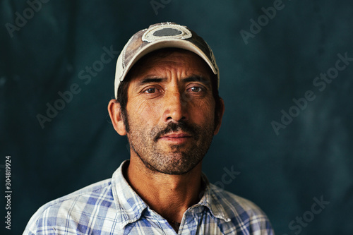 Studio portrait of construction worker photo