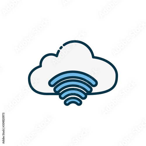 Isolated wifi and clouds vector design