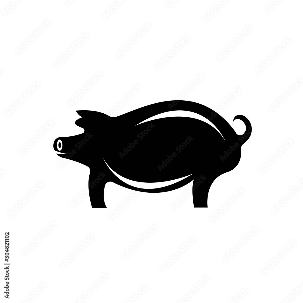 Modern Simple Pig Logo Animal Vector Symbol Modern Simple Pig Logo Animal Vector Symbol