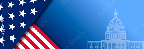 Presidental election banner with USA symbols. Presidental election 2020. Election banner Vote 2020 with Patriotic Stars. photo
